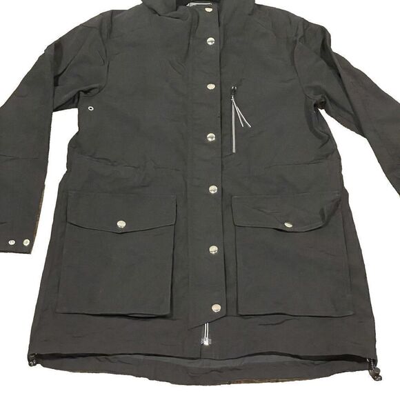 J. Crew Black Perfect Lightweight Rain Utility Jacket Hooded Womens Size XXS - Picture 11 of 16